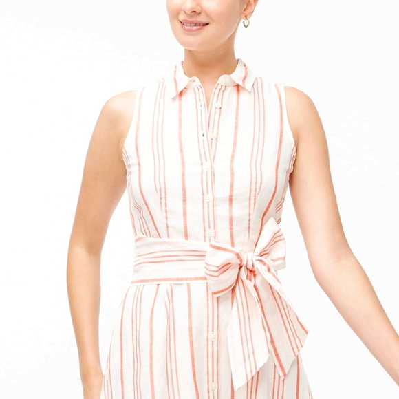 🆕️ J Crew Sleeveless Tie Waist Shirtdress - Picture 10 of 10